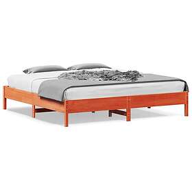 vidaXL Sängram vaxad brun 180x200 cm massiv furu 842689