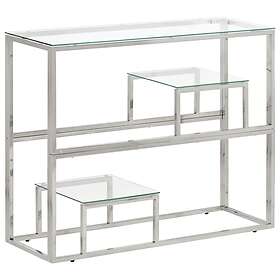 vidaXL Konsolbord silver rostfritt stål och härdat glas 350009