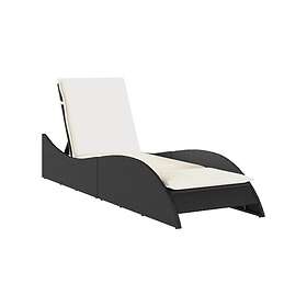 vidaXL Solsäng med dyna svart 60x205x73 cm konstrotting 368278