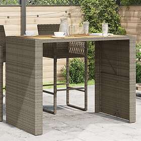 vidaXL Trädgårdsbord med topp akaciaträ grå 145x80x110 cm konstrotting 368699