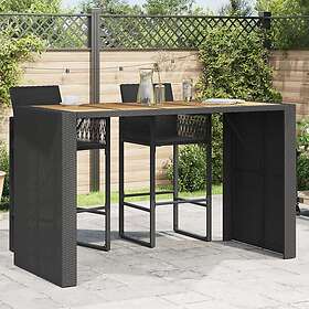 vidaXL Trädgårdsbord med akaciaträ svart 185x80x110 cm konstrotting 368700