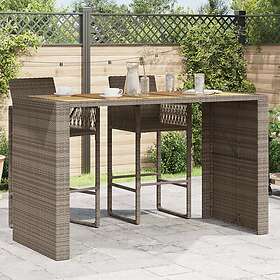 vidaXL Trädgårdsbord med topp akaciaträ grå 185x80x110 cm konstrotting 368701