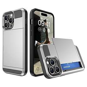 Skalo iPhone 15 Armor Skal Korthållare Silver