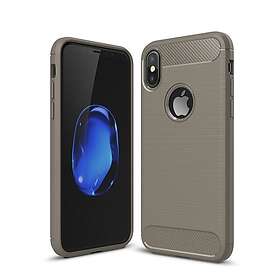 Skalo iPhone X/XS Armor Carbon Stöttåligt TPU-skal Grå