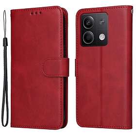 Skalo Xiaomi Redmi Note 13 5G PU-Läder Plånboksfodral Röd