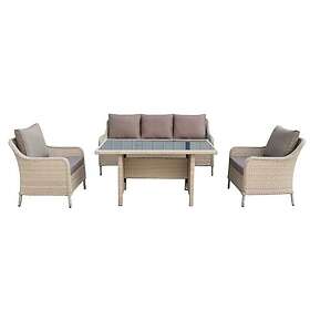 DKD Home Decor Set med bord och 3 fåtöljer 175 x 73 x 81 cm