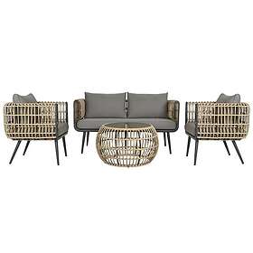 DKD Home Decor Set med bord och 3 fåtöljer 144 x 67 x 74 cm