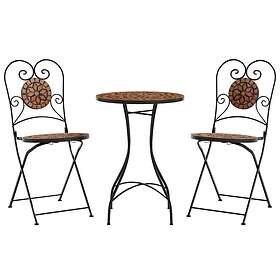 vidaXL Caféset mosaik terrakotta järn och keramik 3216352