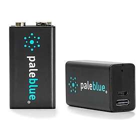 Pale Blue Li-ion Rechargeable 9v Battery 2 Pack Usb-c