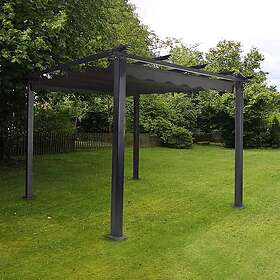 Landskap Pergola Skugga 3x3 m PERGOLA SKUGGA 3X3M SVART RAM MÖRKGRÅTT TYG 601055