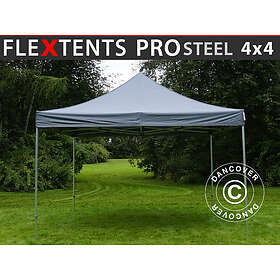 Dancover Snabbtält Depåtält Easy-up tält Eventtält Partytält FleXtents PRO Steel 4x4m Grå