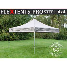 Dancover Snabbtält Depåtält Easy-up tält Eventtält Partytält FleXtents PRO Steel 4x4m Latte