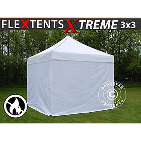 Dancover Snabbtält Depåtält Easy-up tält Eventtält Partytält FleXtents Xtreme 50 3x3m Vit, Flammhämmande, inkl. 4 sidor