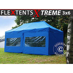 Dancover Snabbtält Depåtält Easy-up tält Eventtält Partytält FleXtents Xtreme 60 3x6m Blå, inkl. 6 sidor