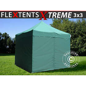 Dancover Snabbtält Depåtält Easy-up tält Eventtält Partytält FleXtents Xtreme 50 3x3m Grön, inkl. 4 sidor