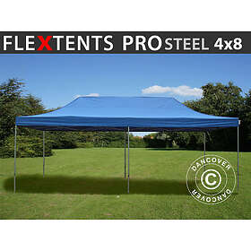 Dancover Snabbtält Depåtält Easy-up tält Eventtält Partytält FleXtents PRO Steel 4x8m Blå