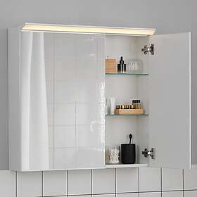 IKEA TREASJÖN spegelskåp 2 dörr/inbyggd belysning 80x17x75 cm