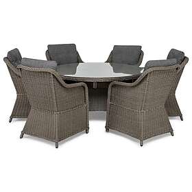 Comfort Garden Matgrupp Marcus Rund 140 med 6 Fåtöljer och Dynor 161634C