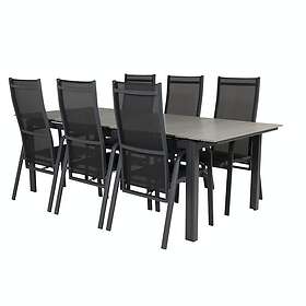 Venture Home Matgrupp Lova 224/324 med 6 Copacabana Stolar Levels Bord224/324*100-svart+Copacabana stol-svart/svart GR18846
