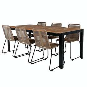 Venture Home Matgrupp med 6 Levi Stolar BoisDiningtable205*90cm-LindosStackingCh