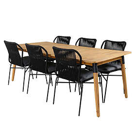 Venture Home Matgrupp Julle med 6 Matstolar Julian Dining Table Acasia 210*100cm+Julian Chair GR21319