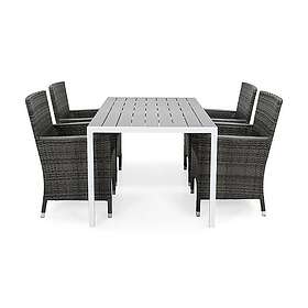 deNoord Matgrupp Tunis 150x90 cm med 4 Thor Fåtöljer Lyx Armstöd m 613573