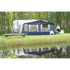 Svenska Tält Camping (A-Mått: 940-990 cm, Gardiner: Röd, Ram/stativ: Stål)