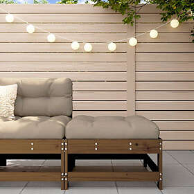 vidaXL Fotpall med dyna för trädgården honungsbrun massiv furu 825558