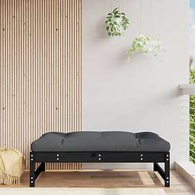 vidaXL Fotpall för trädgården svart 120x80 cm massiv furu 825741