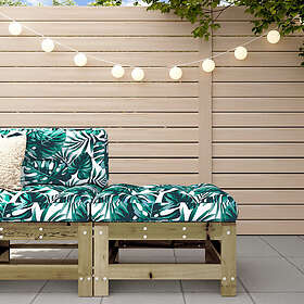 vidaXL Fotpall med dyna för trädgården impregnerad furu 825673