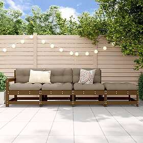vidaXL Loungegrupp för trädgården 4 delar honungsbrun massiv furu 825537