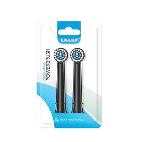 Ekulf PowerBrush Black Refill 2 st