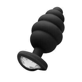 Ouch! Ribbed Diamond Heart Butt Plug, Regular