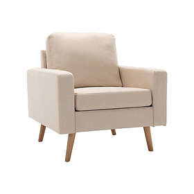 vidaXL Fåtölj gräddvit tyg 288696