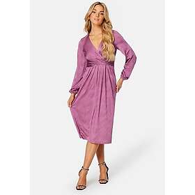 Bubbleroom Occasion Wrap Tie Midi Dress