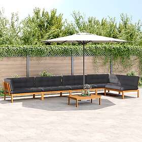 vidaXL Pallsoffgrupp för trädgården med dynor 6 delar massiv akacia 3209517
