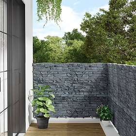 vidaXL Insynsskydd för trädgården stenmotiv grå 500x120 cm PVC 4005526