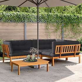 vidaXL Pallsoffgrupp för trädgården med dynor 4 delar massiv akacia 3209487