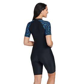 Zoggs Kneesuit Sleeve Print Swimsuit 