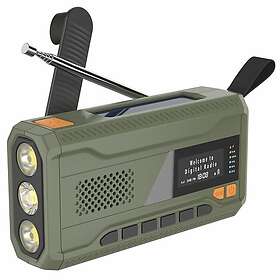 MTK Solar Power Handvev DAB FM Radio Ficklampa 4500mAh Power Bank