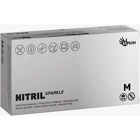 Espeon Nitril Sparkle Pearlescent Silver puderfria handskar av Storlek 2x50 st