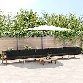 vidaXL Pallsoffgrupp för trädgården med dynor 6 delar massiv akacia 3209406