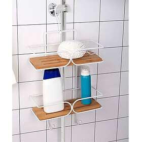 24.se Badrumshylla med krok och 2 hyllor Trä/Vit