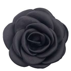 Dark Satin Rose Hair Claw Black