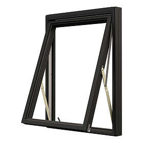 NorDan Vridfönster Tanum BlackLine 3-Glas Aluminium svart RAL 9005 trä/alu VF14X5ALU-BL