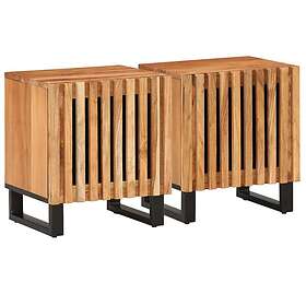 vidaXL Nattduksbord 2 st 40x33x46 cm massivt akaciaträ 377419