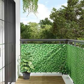 vidaXL Insynsskydd för trädgården växtmotiv grön 700x90 cm PVC 4005464