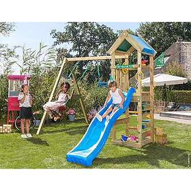 Jungle Gym Gungställning Patio Med 2 Gungor & Blå Rutschkana med gungställning, gungor och blå rutschk 804-070S2BPC