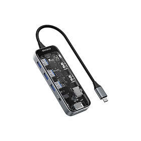 Deltaco Transparent USB Dockningsstation 10 portar