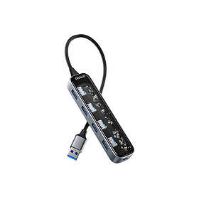 Deltaco Transparent USB Dockningsstation 5 portar